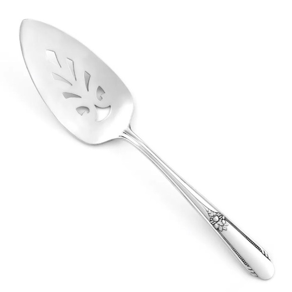 1937 Wm Rogers Memory Hiawatha Plated Slotted Pie Server 2 Modern Hollow Knives - Picture 3 of 4